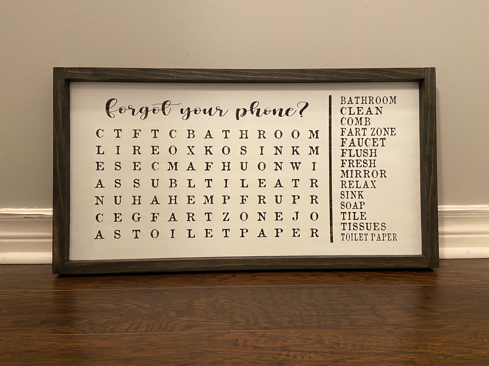 Bathroom Decor Washroom Decor wordsearch Wall Art Etsy