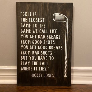 Cita de golf, regalo de golf, regalo para hombres, golf, regalo para mujeres, cita motivacional, arte mural de golf, decoración de golf, cueva del hombre, decoración de garaje