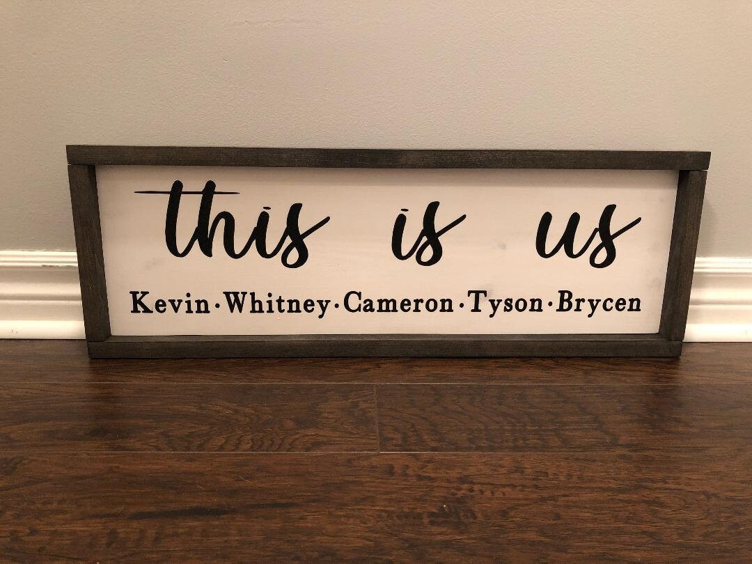 This is Us Personalized Sign, Custom Wall Art, Farmhouse Decor, Framed