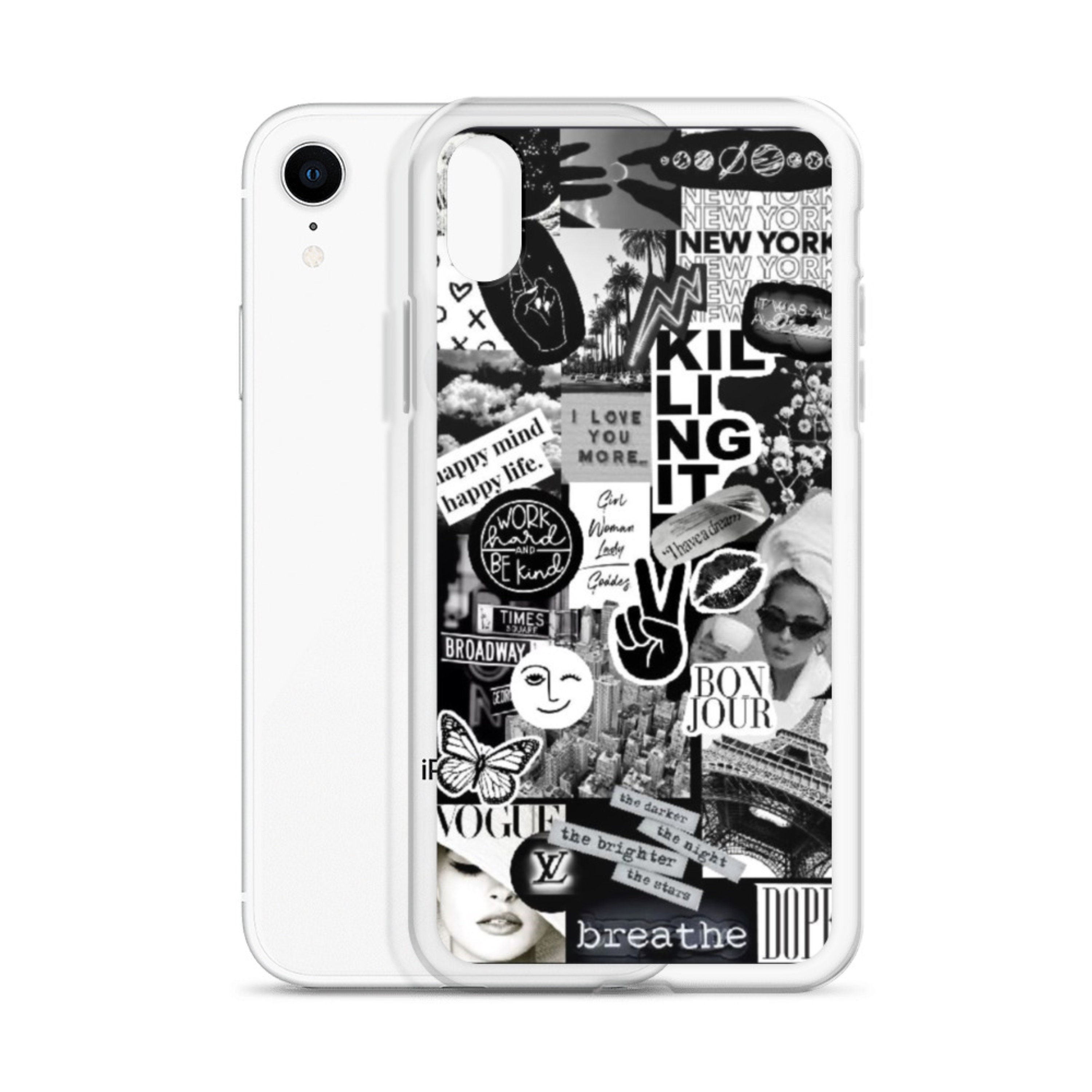Black And White Collage Iphone Case For Iphone 12 12 Mini 12 Etsy