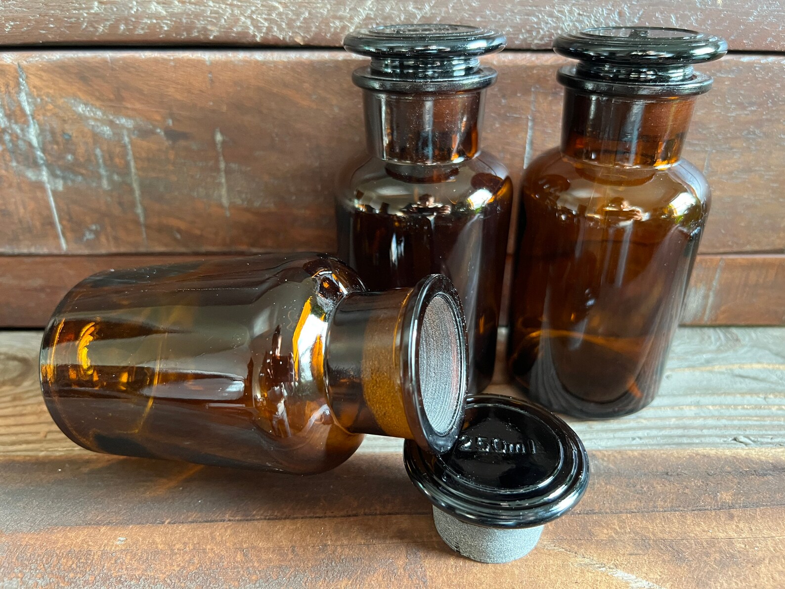 Amber Apothecary Bottles 250ml Glass Bottle Glass Top Etsy