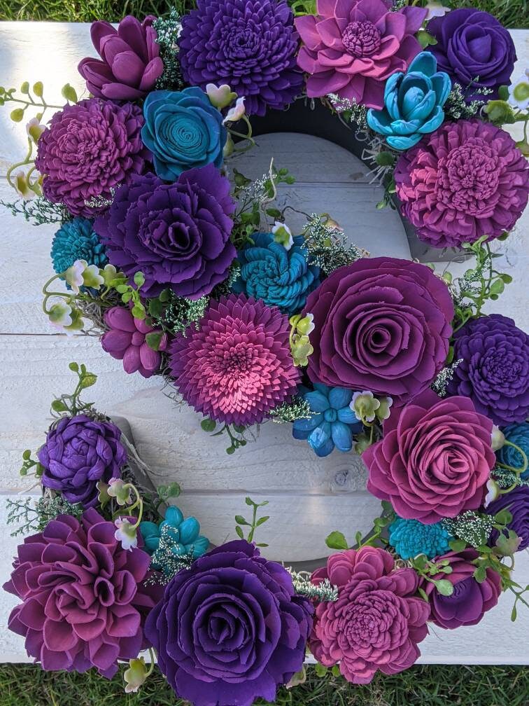 Sola wood Flower letters Etsy