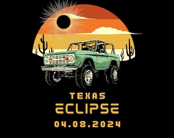 Poster vintage dell'eclissi solare del Texas 2024 (download digitale)