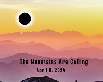 Eclissi solare totale dell'8 aprile 2024 Poster (download digitale)