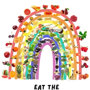 Fruits Poster: Eat the Rainbow, Printable Fruit Art, Vegetable Art ...
