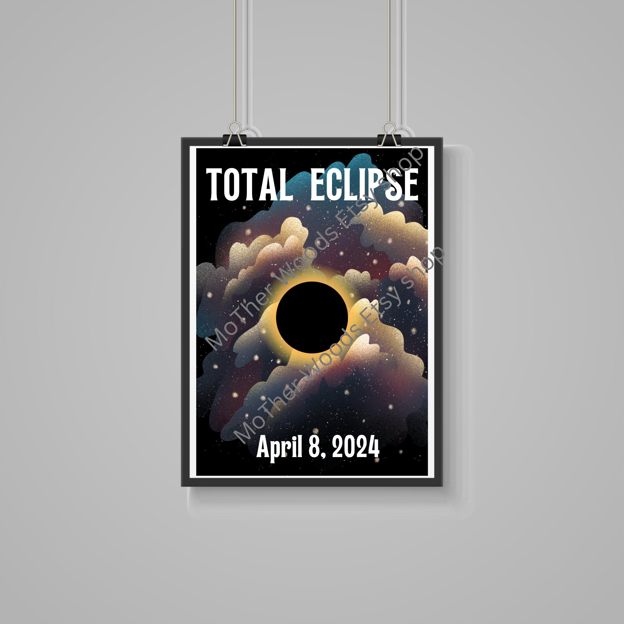 Eclipse Print, Solar Eclipse 2024, Printable Wall Art sold by Adverb ...
