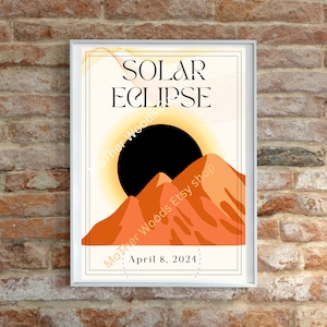 Solar Eclipse Print, Eclipse, Total Eclipse, Eclipse 2024, Printable Art, Printable Wall Art, Eclipse Souvenir, Solar Eclipse Gift