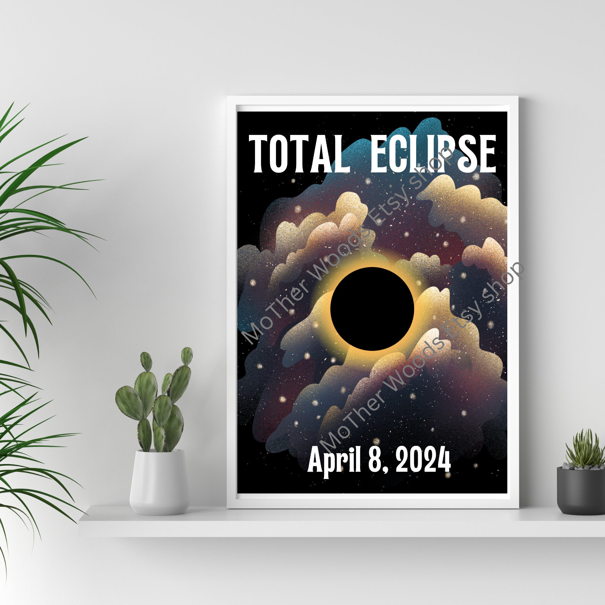 Eclipse Print, Solar Eclipse 2024, Printable Wall Art sold by Adverb ...
