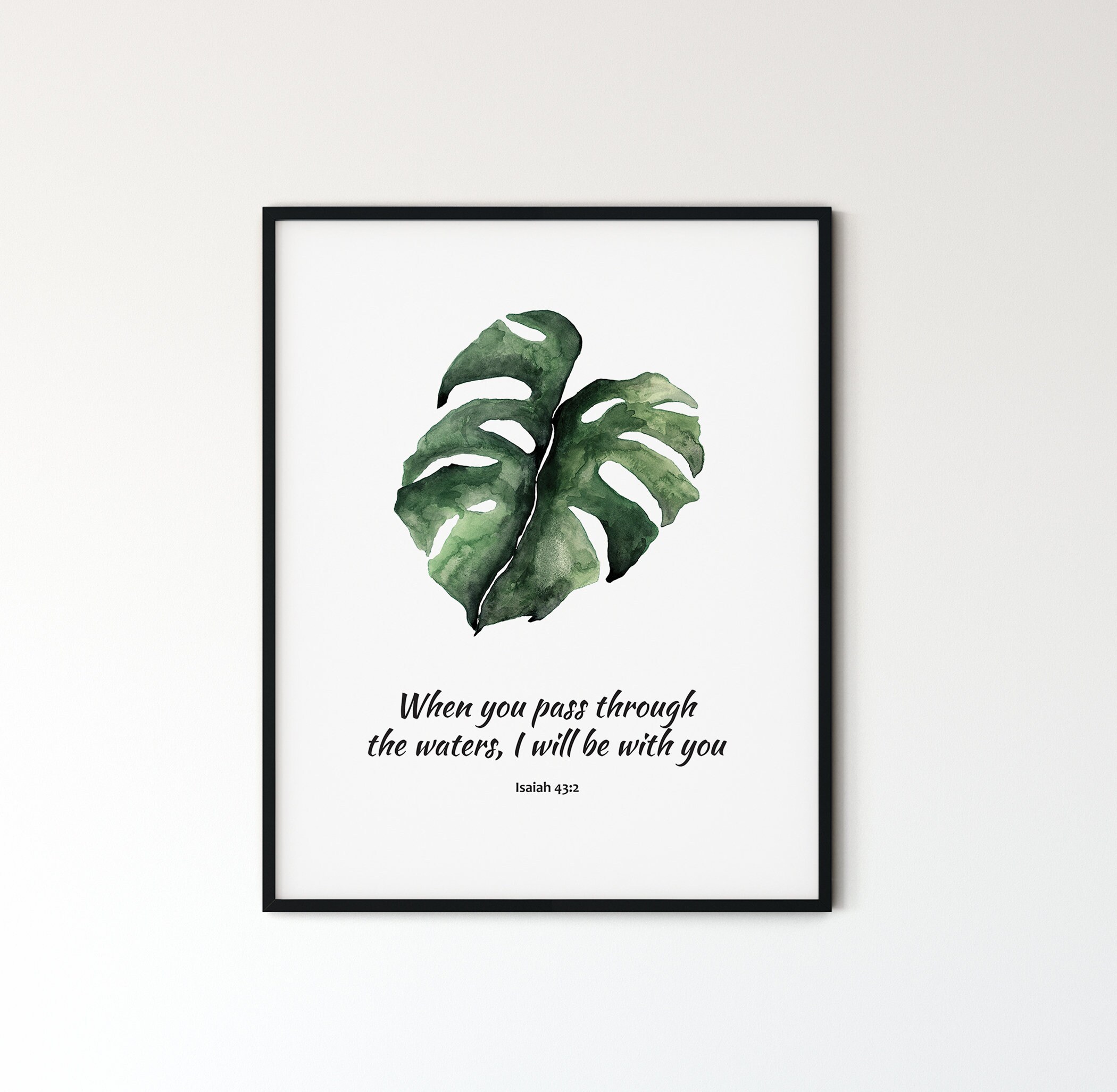 Isaiah 43:2 Bible Verse Wall Art Printable Set of 3 Christian - Etsy