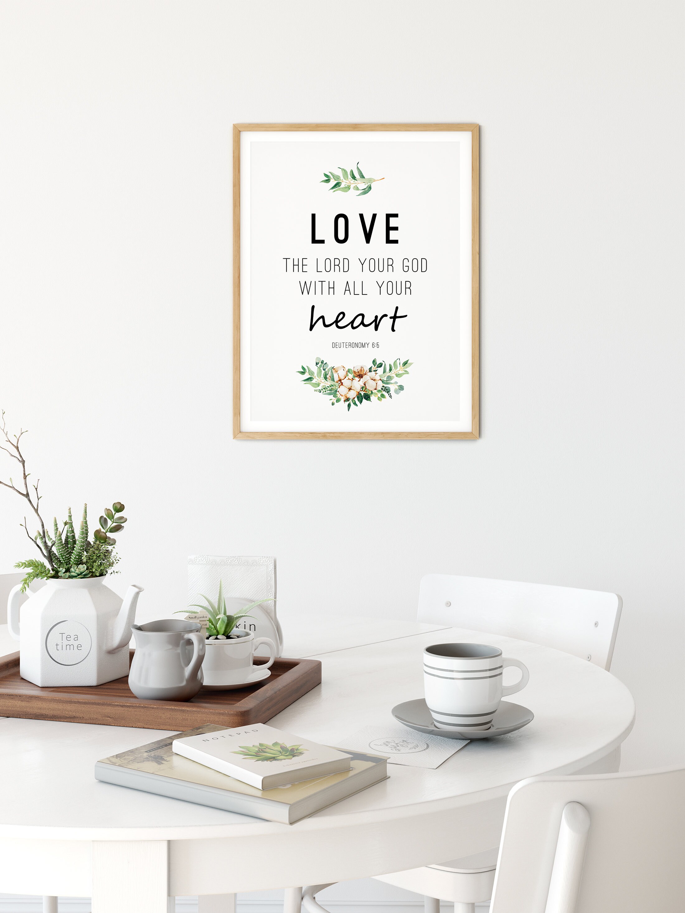 Deuteronomy 6:5 Bible Verse Wall Art Printable, Large Scripture Wall ...