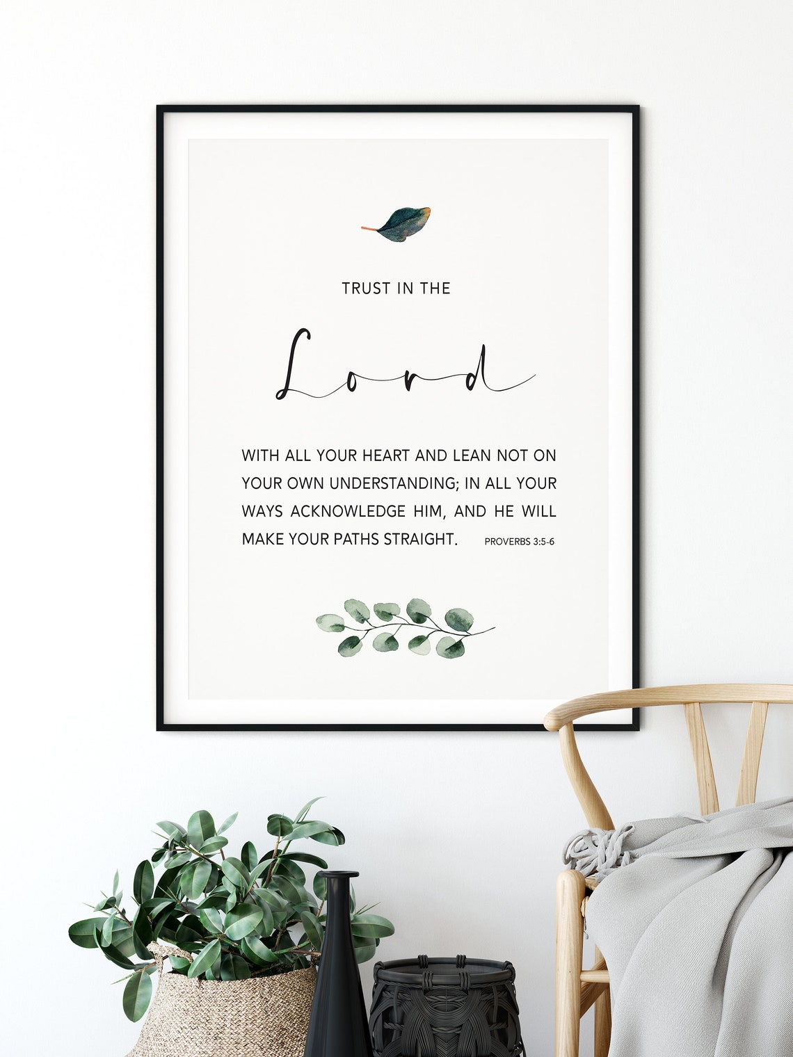 Proverbs 356 LORD, Bible Verse Wall Art, Christian Wall Decor, Nursery