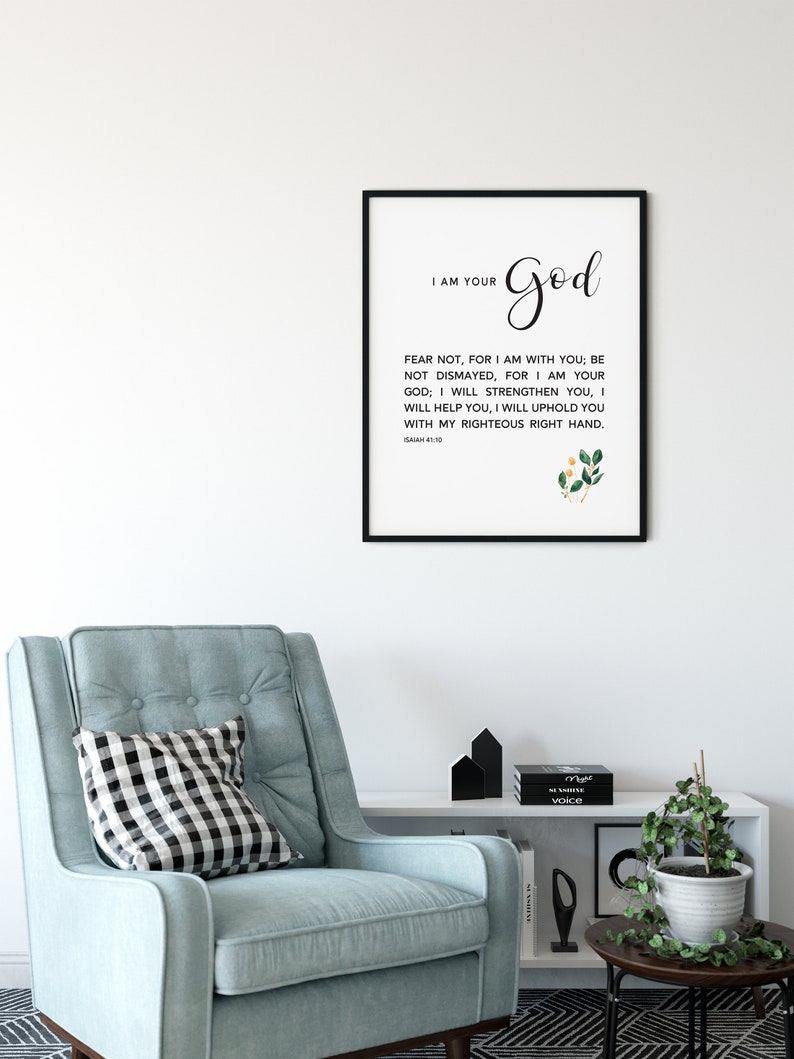 Isaiah 4110 Christian Wall Decor, Bible Verse Wall Art Printable