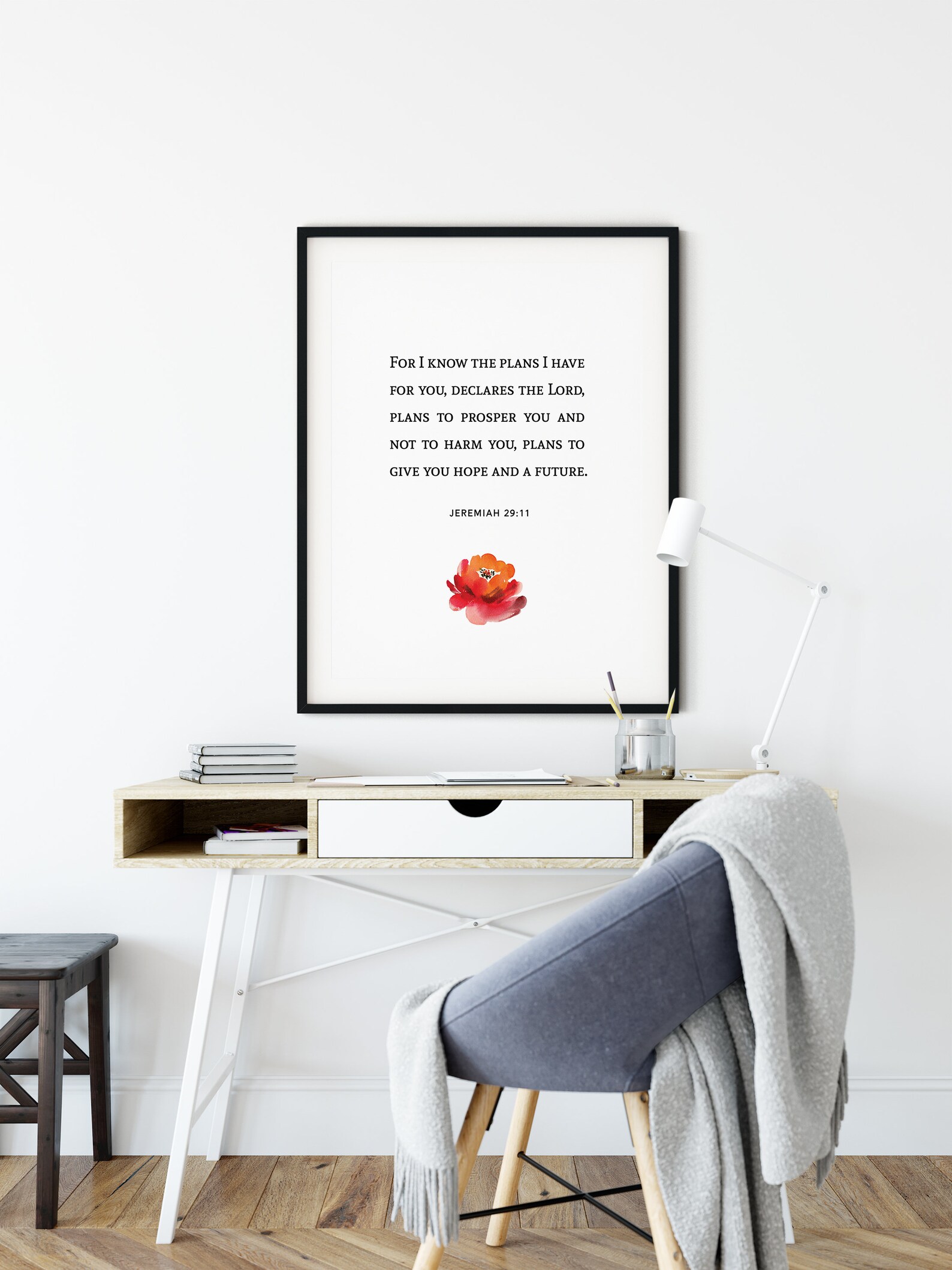 Jeremiah 29 11 Bible Verse Wall Art Christian Wall Decor Etsy