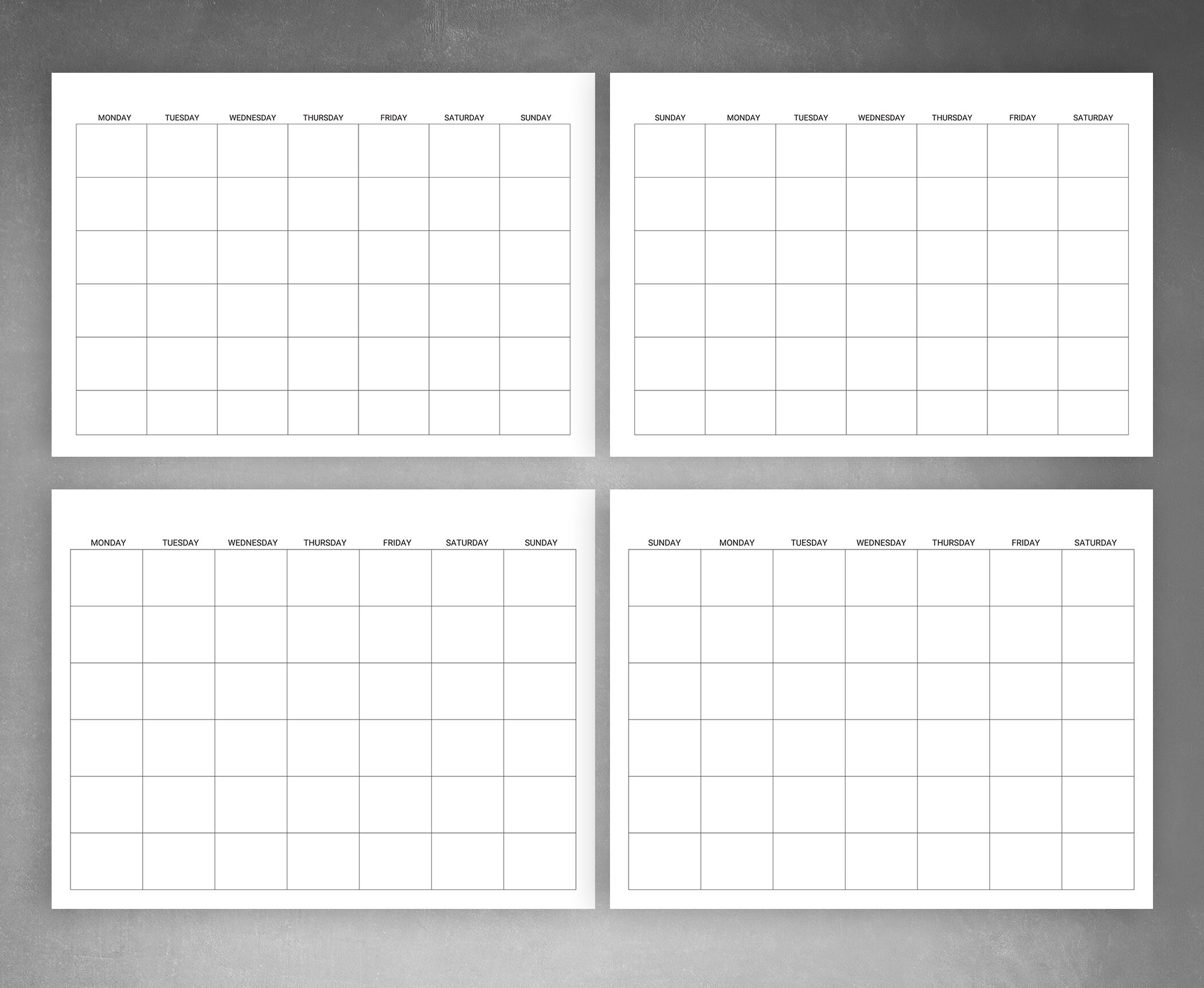 Blank Calendar Printable Page Ready To Print Calendar DIY Calendar
