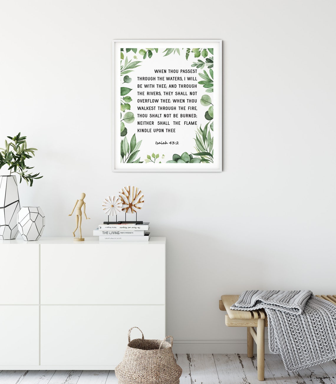 Isaiah 43:2 KJV, Bible Verse Wall Art Printable, Christian Decor Art ...
