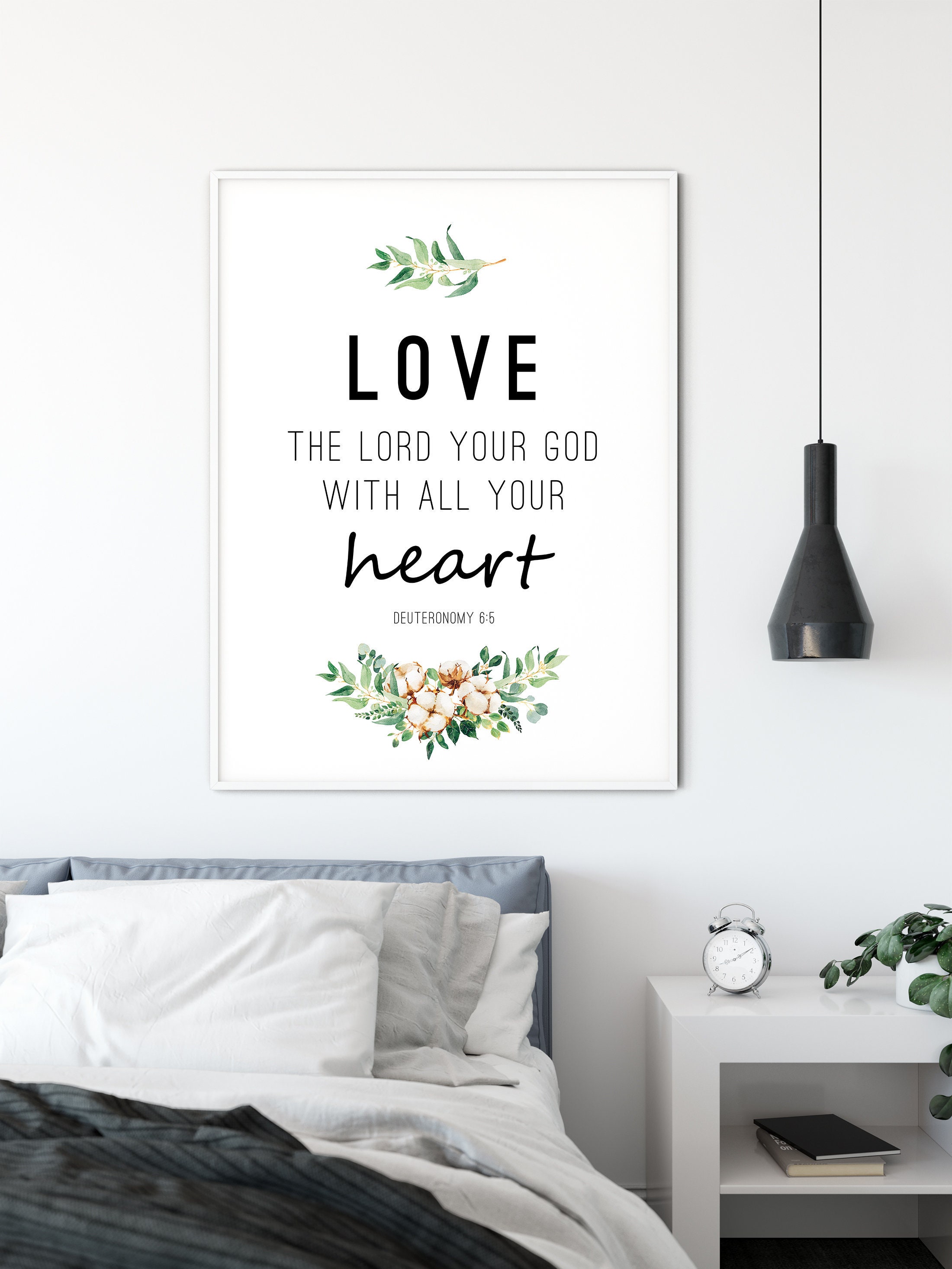 Deuteronomy 6:5 Bible Verse Wall Art Printable, Large Scripture Wall ...