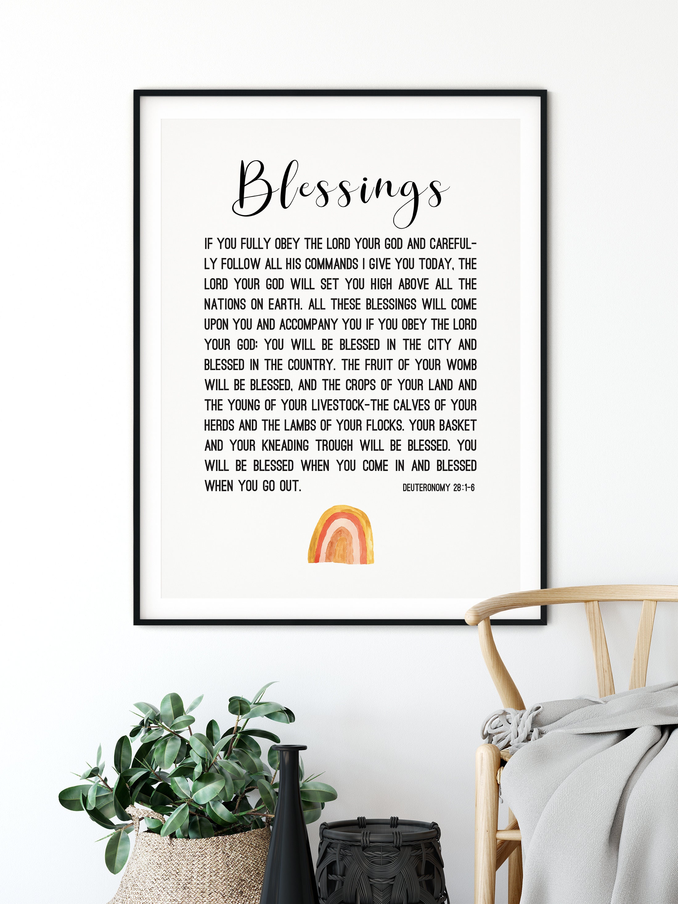 Deuteronomy 2816 BLESSINGS Bible Verse Wall Art Nursery Etsy UK