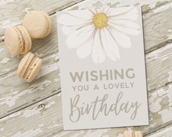 Women's Daisy Birthday Greeting Card | Birthday Gift Idea for Her | Neutral Floral Happy Birthday Card for Friend, Coworker, Sister, Mother