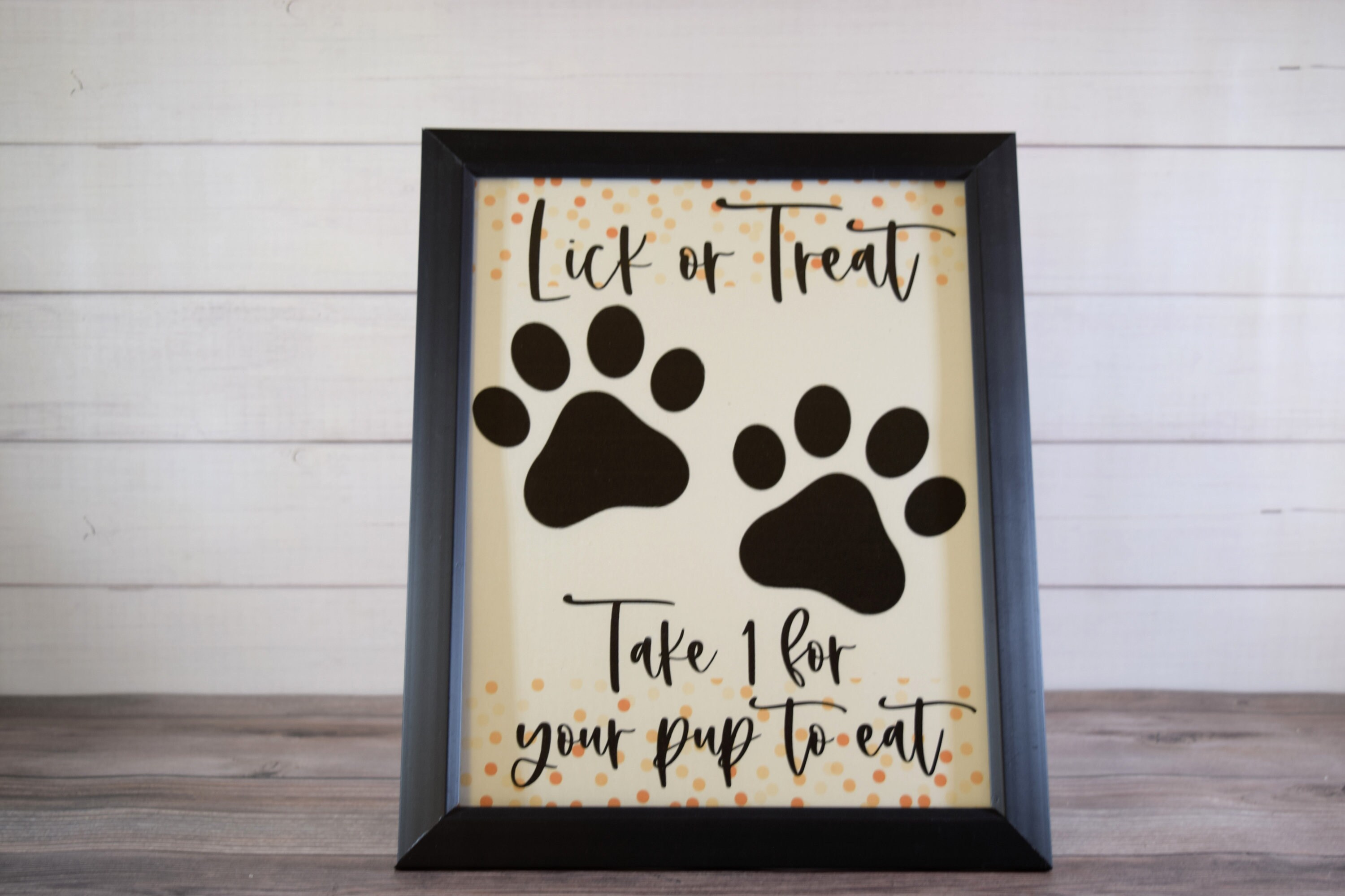 Dog Trick or Treat Halloween Printable Sign Instant Digital | Etsy