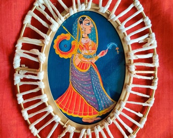 Acrylic on Canvas | Original | Hand-painted | Colorful Indian Art | Miniature Painting | Indian Patterns | Art by Shreya Bhattacharya |