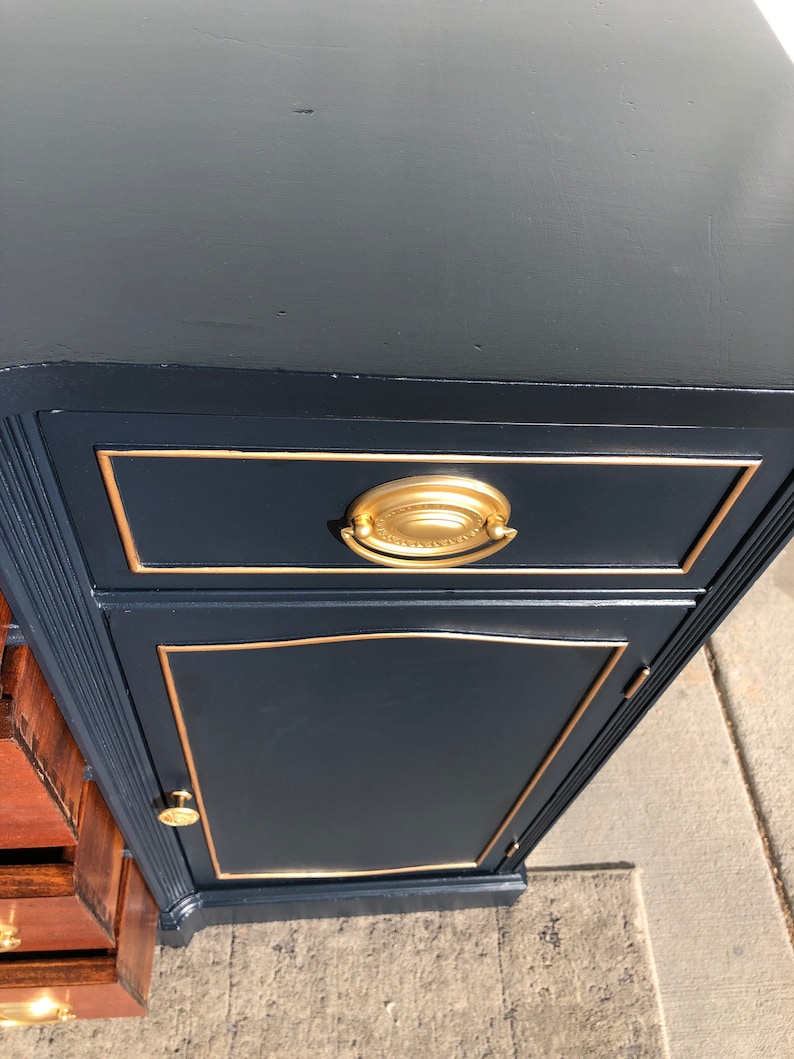 Navy Blue Buffet Sideboard Hutch China Hutch Buffett Hutch Dining Hutch