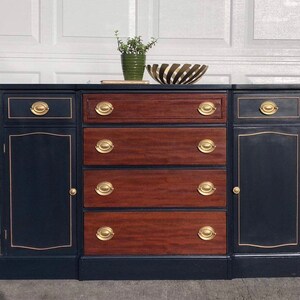 Navy Blue Buffet Sideboard Hutch Do Not Purchase, Showing Work - Etsy