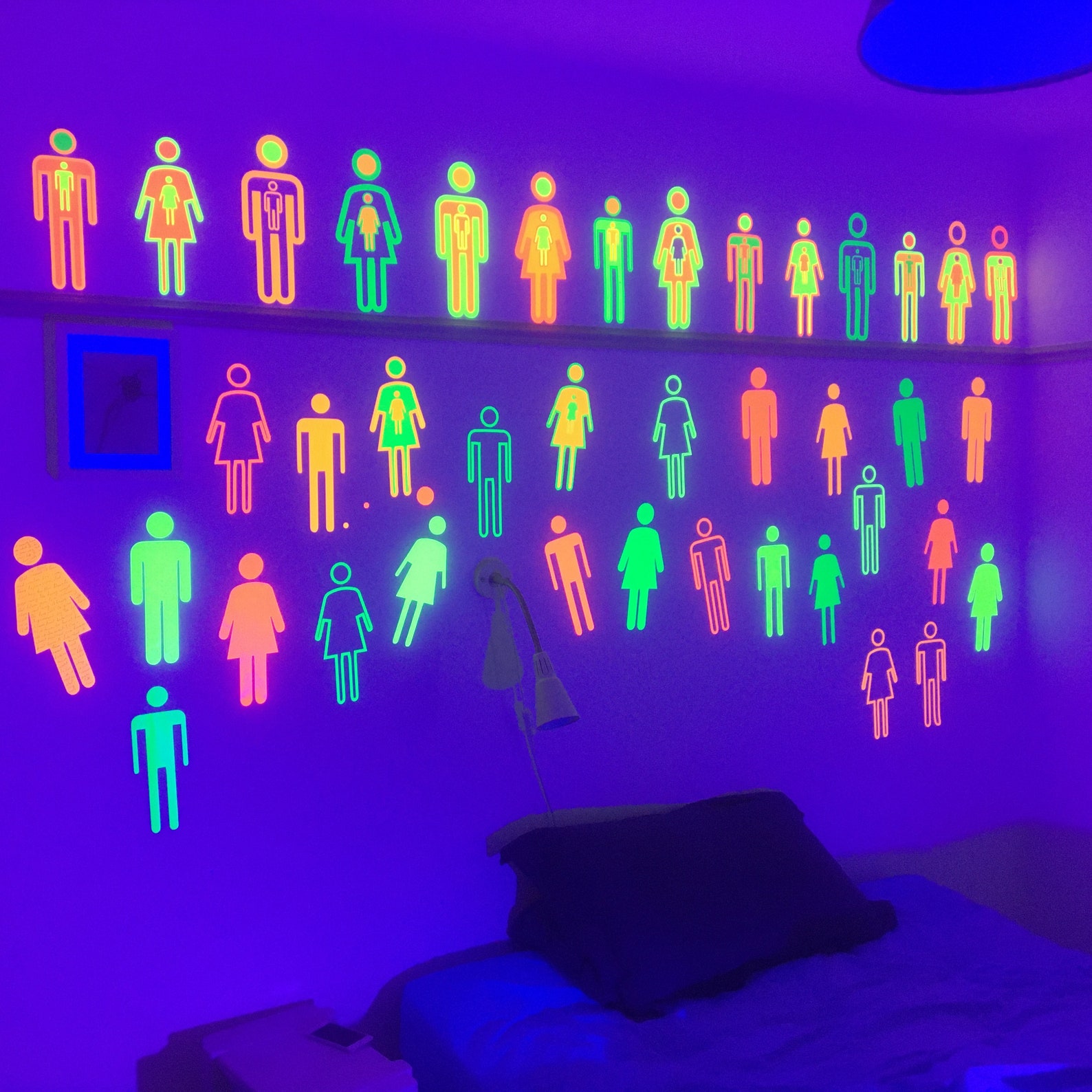 You can use the fluorescent stickers for exterior as well as Etsy