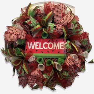 Watermelon Welcome Wreath, Summer Wreath, Front Door Wreath, Spring Wreath, Country Front Door Wreath
