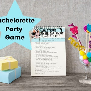 21 Questions (What did he say about his bride to be?) Bridal/Bachelorette Party Game- PDF Instant Download - Great Party Game - Floral - fun