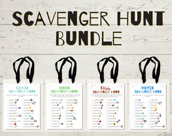 Scavenger Hunt Bundle for Kids | Kids Scavenger Hunt | I Spy | Outdoor Activity | Treasure Hunt | Digital Download | Simple Season Activity