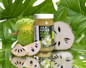 Soursop Sea Moss Gel - Flavored Sea Moss Gel, Strawberry. Ocean- Harvested Sea Moss Gel