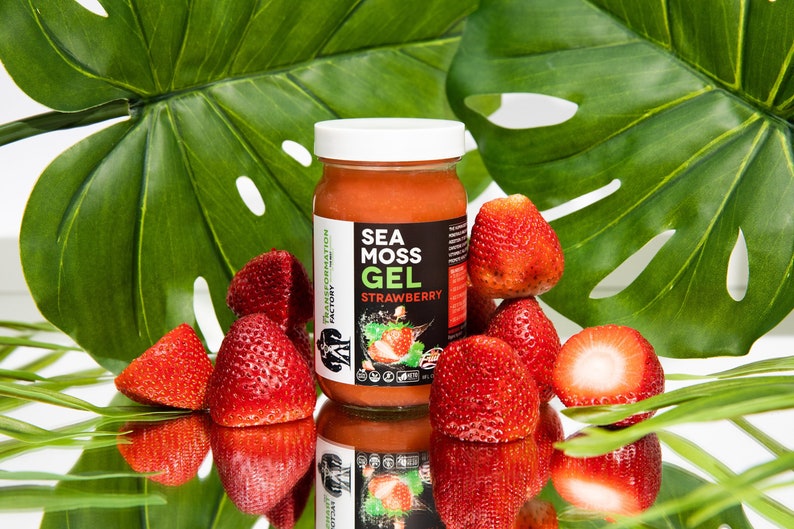 Strawberry Sea Moss Gel Flavored Sea Moss Gel Strawberry. Etsy