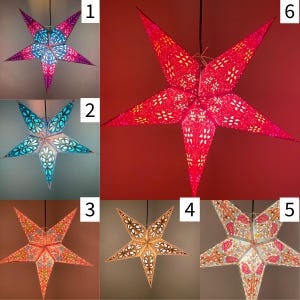 Star paper light shade lantern christmas decoration - indian boho nomads wales