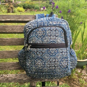 Indian block print rucksack backpack – ethnic hippy festival hippy nomads wales