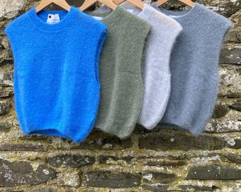 Sleeveless jumper  tank top soft cosy warm  mohair  mix  one size