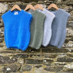 Sleeveless jumper  tank top soft cosy warm  mohair  mix  one size