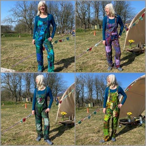 Dungarees cotton patchwork – boho hippie ethnic festival nomads wales
