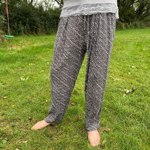 Pantalon en rayonne ample imprimé indien – boho décontracté hippie nomades ethniques pays de Galles