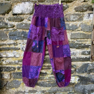 Stonewash patchwork cotton harem trousers alibaba baggy yoga boho nomads wales image 6