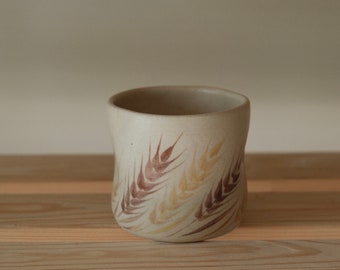 Thumb mug / Thumb cup/ Handmade mug / Coffee mug / Pottery mug /Ceramic cup / Ukrainian vintage style mug / Hand painted mug