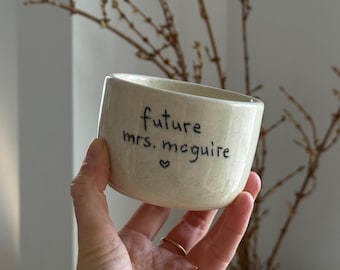 Custom Ceramic Quote Mug, Personalized Pottery Cup, Handmade