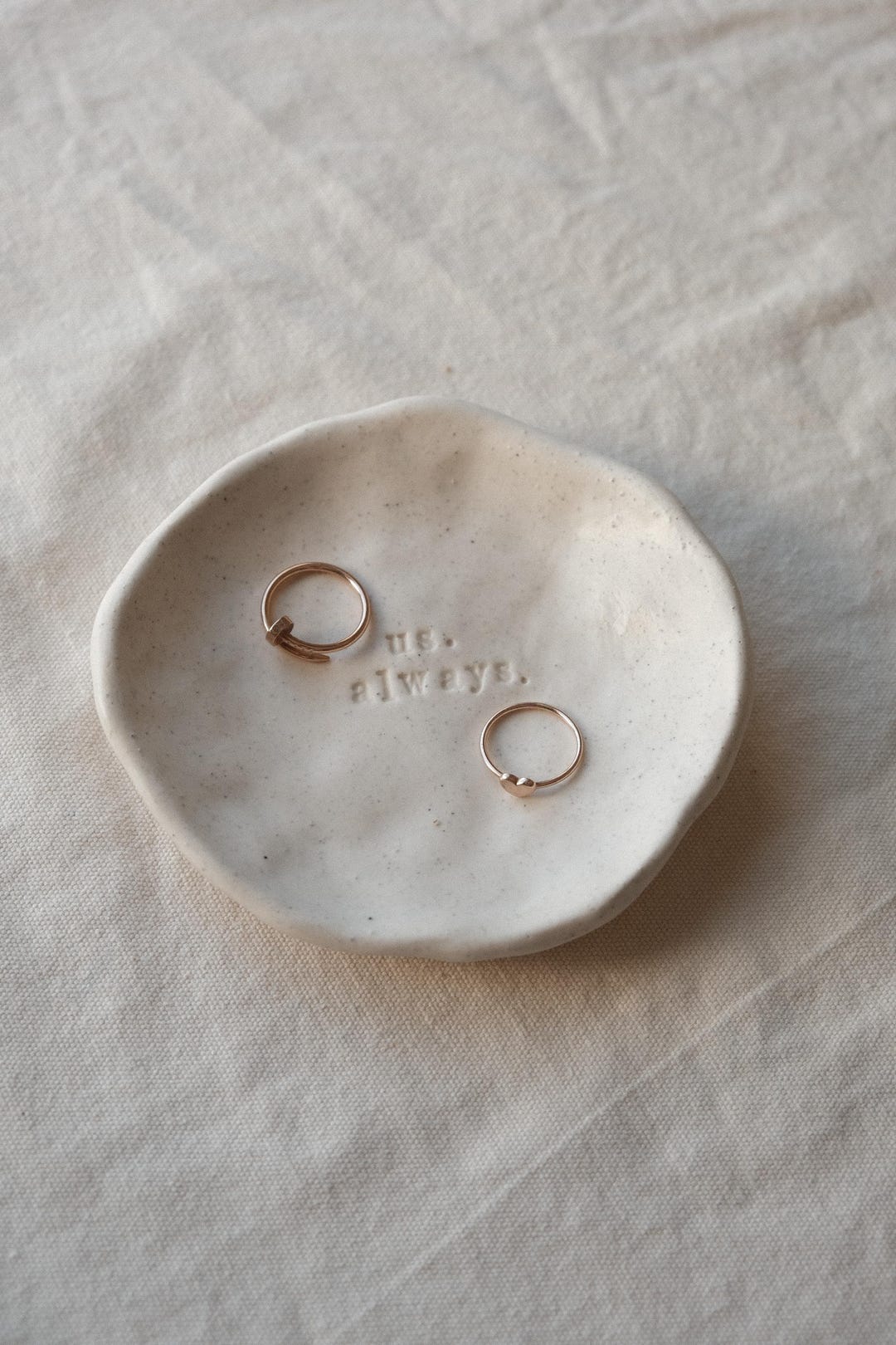 Handmade Ceramic Ring Dish / Stamped Pottery Jewelry Holder / Custom ...