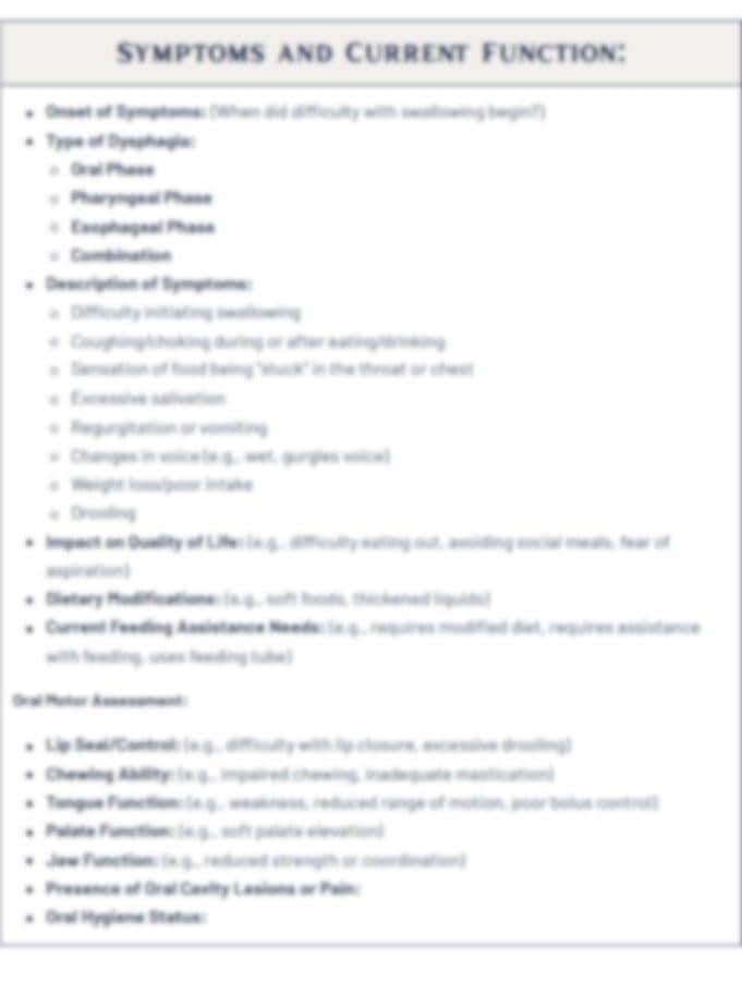 Dysphagia Evaluation Template - Etsy