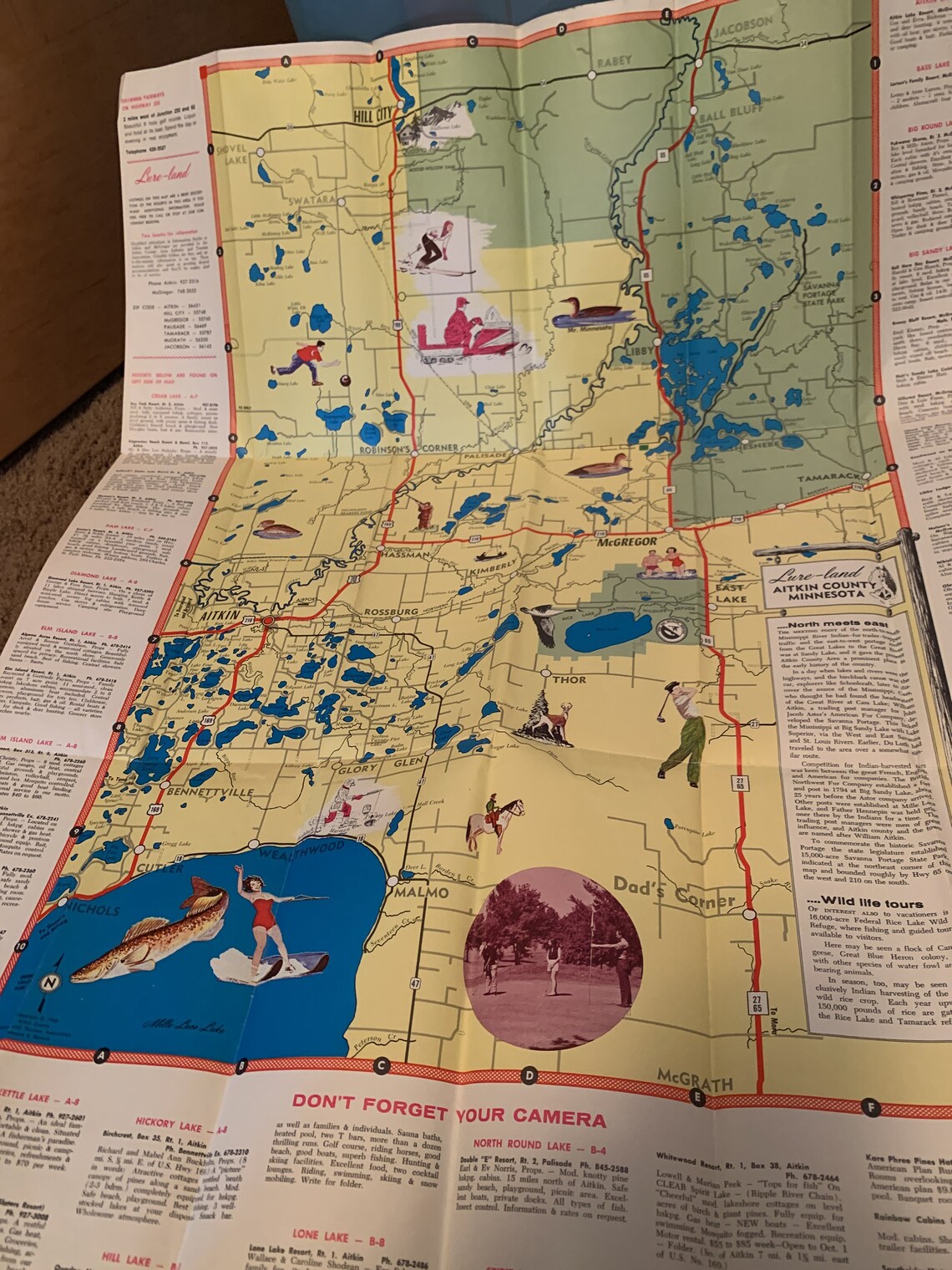 LureLand Map Aitkin County Minnesota 1963 Etsy