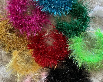 Sparkly tinsel hoop earrings - in TEN colours!