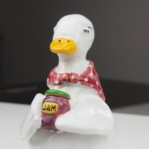 Figura de pato con mermelada, Mamá ganso de cerámica, Pato divertido, Figura de ganso navideño, Abuela ganso