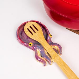 Krake Löffel Ablage, Küche Geschenk, Keramik Löffel Ablage, Oktopus Löffel Ablage