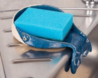 Whale Sponge Holder, Ceramic Sponge Holder