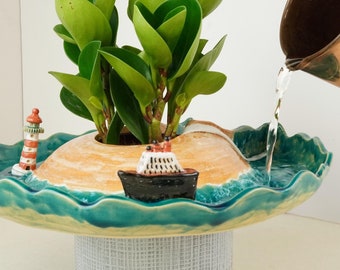 Self watering plant, Cute planter, Unique planter, Pot with drainage, Watering can, Propagation station, Plant stand, Wall planter indoor