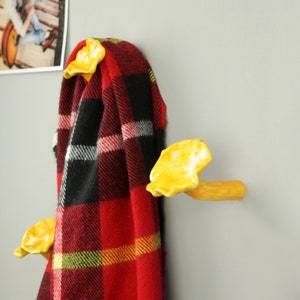Chanterelle mushroom wall hook, mushroom decor, wall hooks, towel hooks, magic mushroom, bathroom towel rack, hat rack, entryway organizer